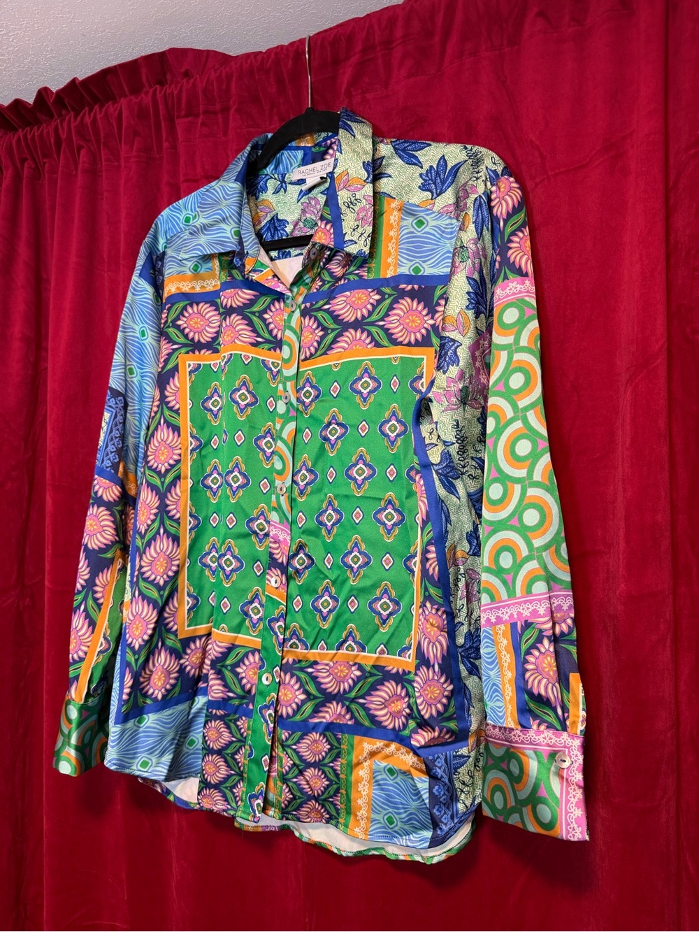 Rachel Zoe Multi-Color Patterned Button-Up Shirt